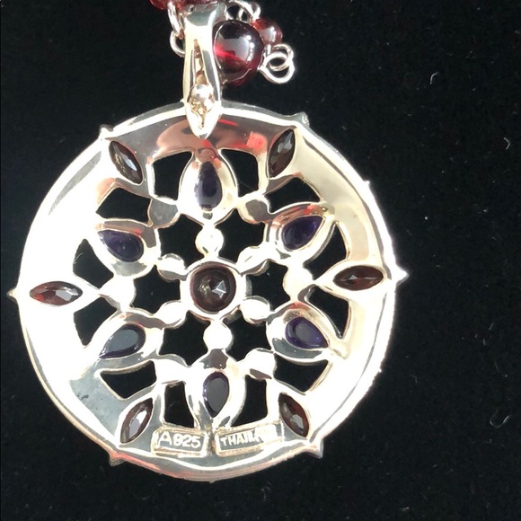 Sterling marcasite gemstone enhancer on B necklace - Picture 3 of 3